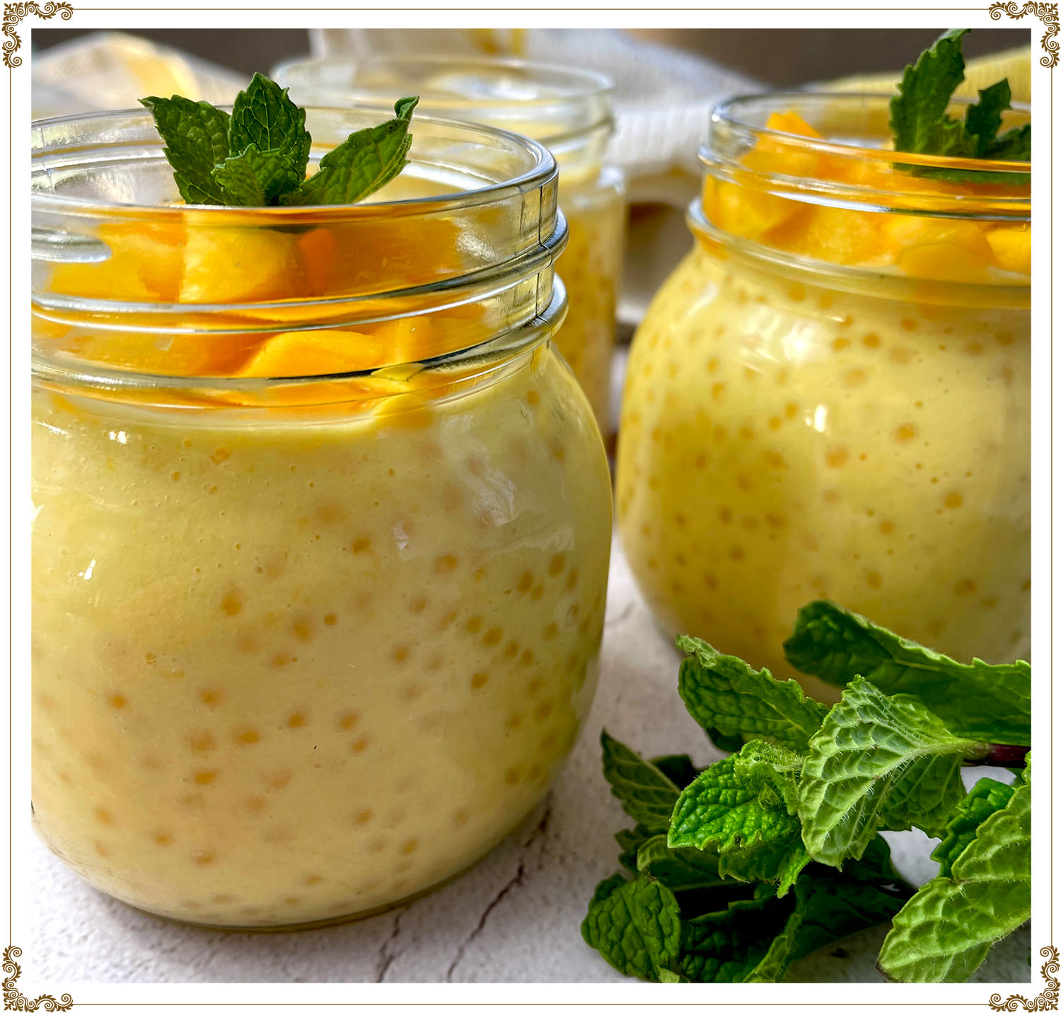 Recette de Perles de tapioca à la mangue sans gluten et sans produits laitiers de Cuisine l'Angélique.